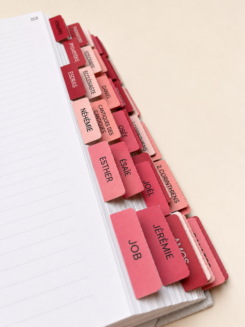 Onglets Bibliques Rose Poudré | 77 Onglets
